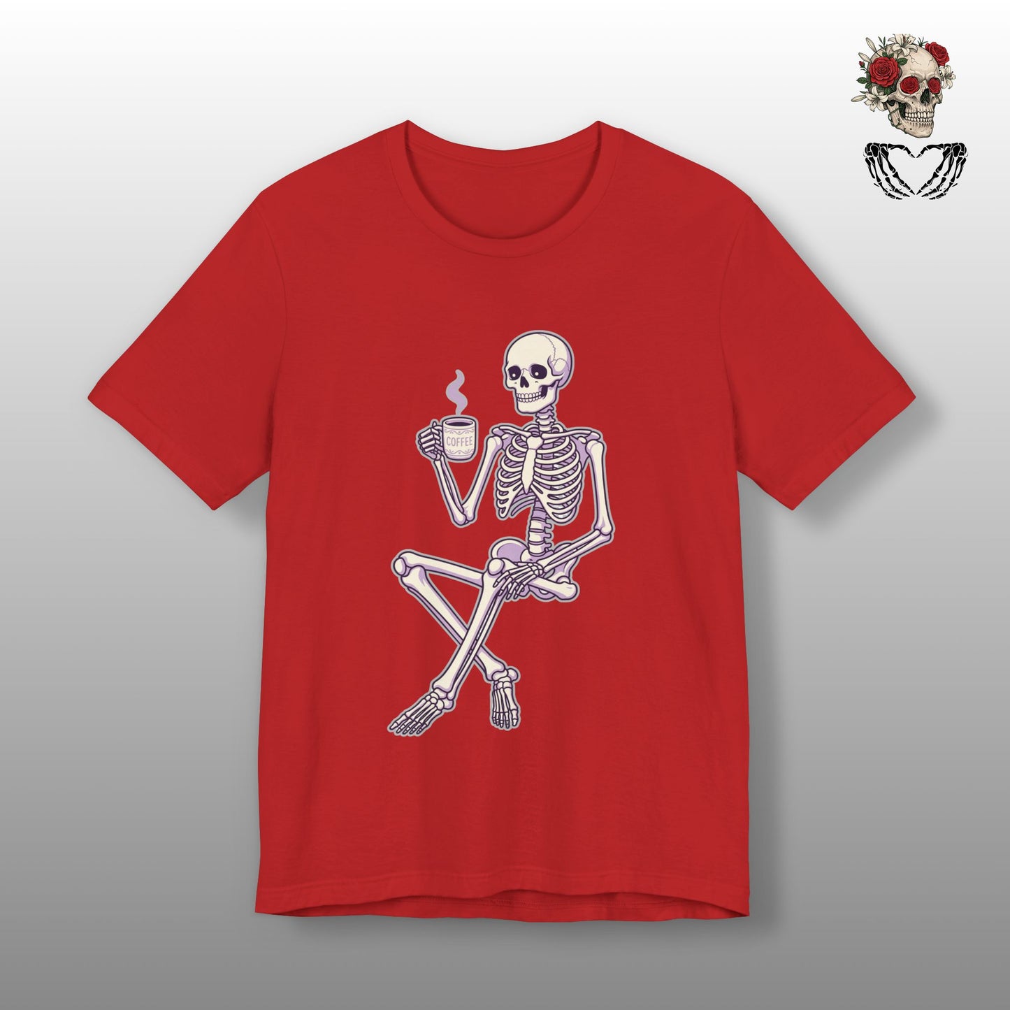 Skeleton Sips Coffee