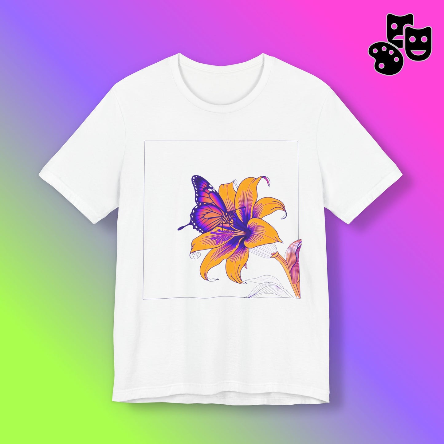 Outrun Butterfly on Lilly Print