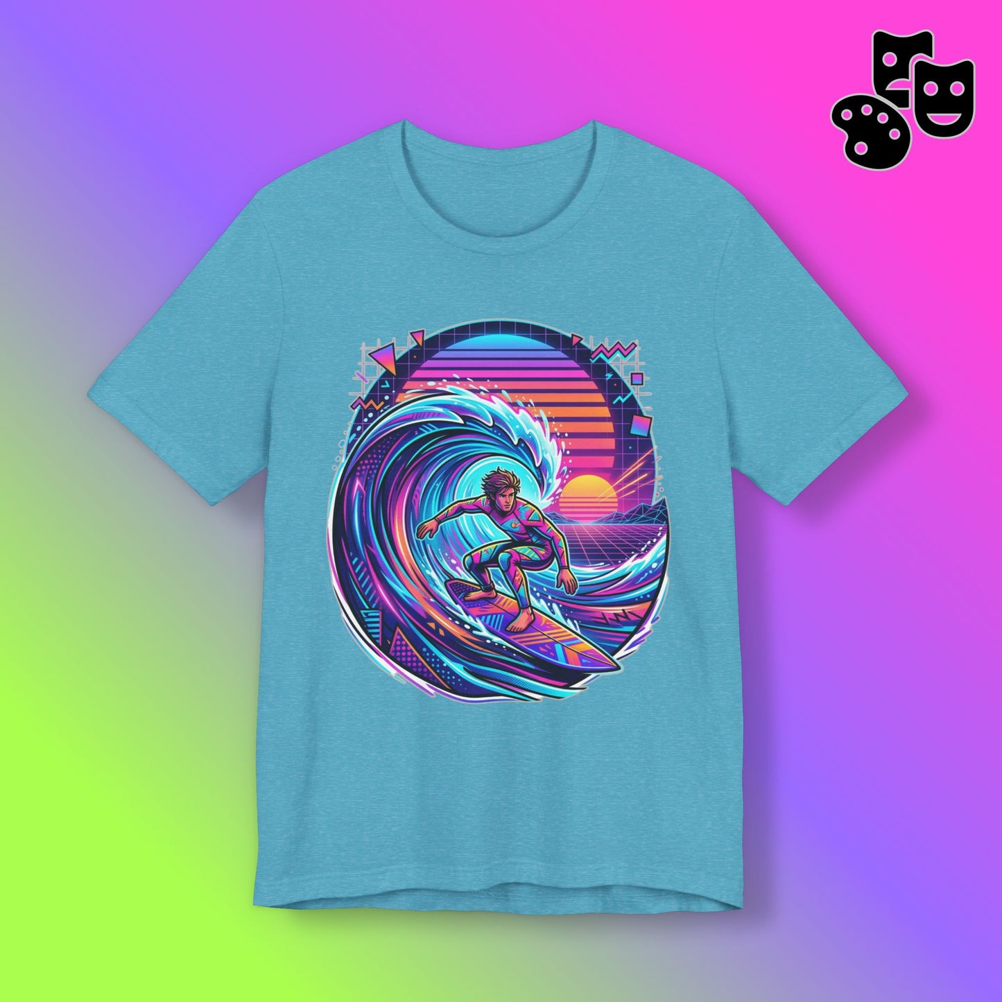 Retro Sunset Surfer