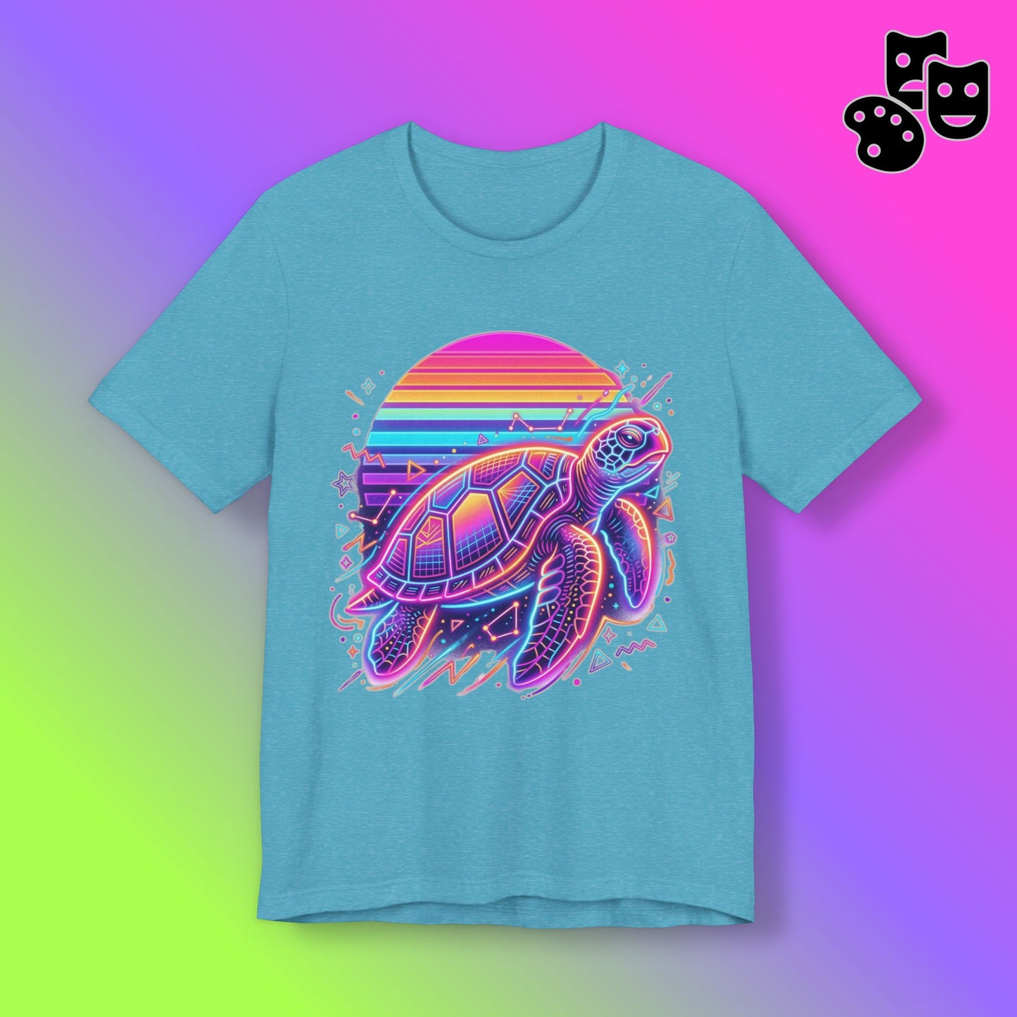 Retro Sunset Turtle