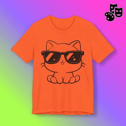 Cat Sunglasses Line Art Tee
