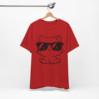 Cat Sunglasses Line Art Tee