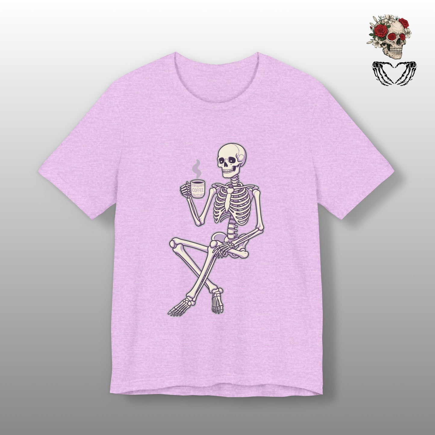 Skeleton Sips Coffee