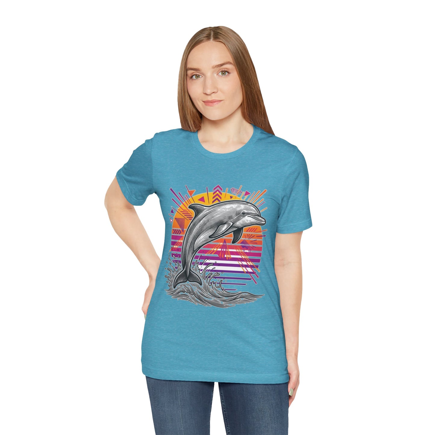 Retro Tropical Dolphin