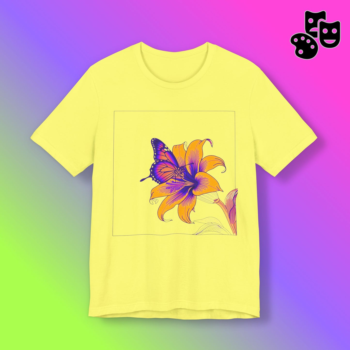 Outrun Butterfly on Lilly Print
