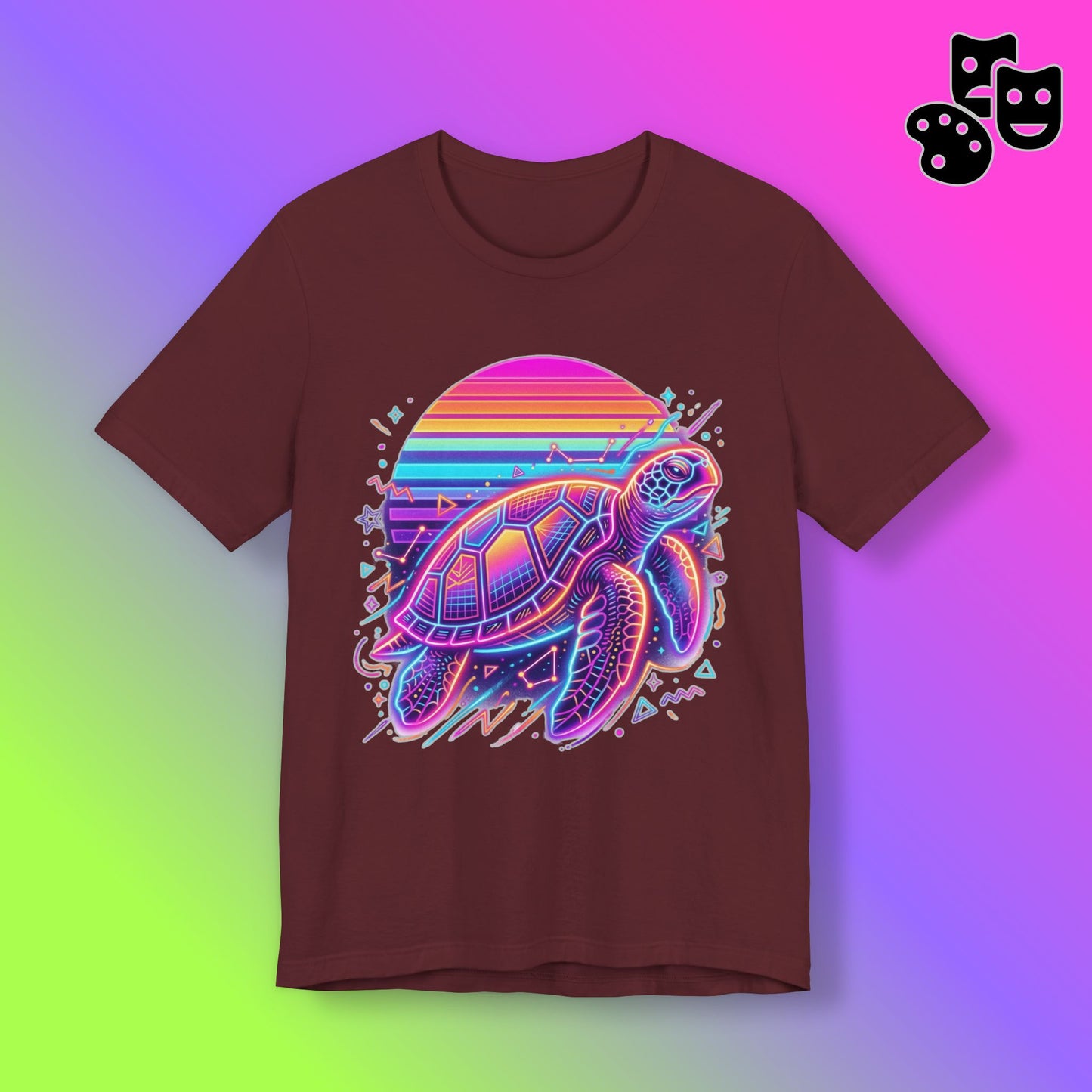 Retro Sunset Turtle