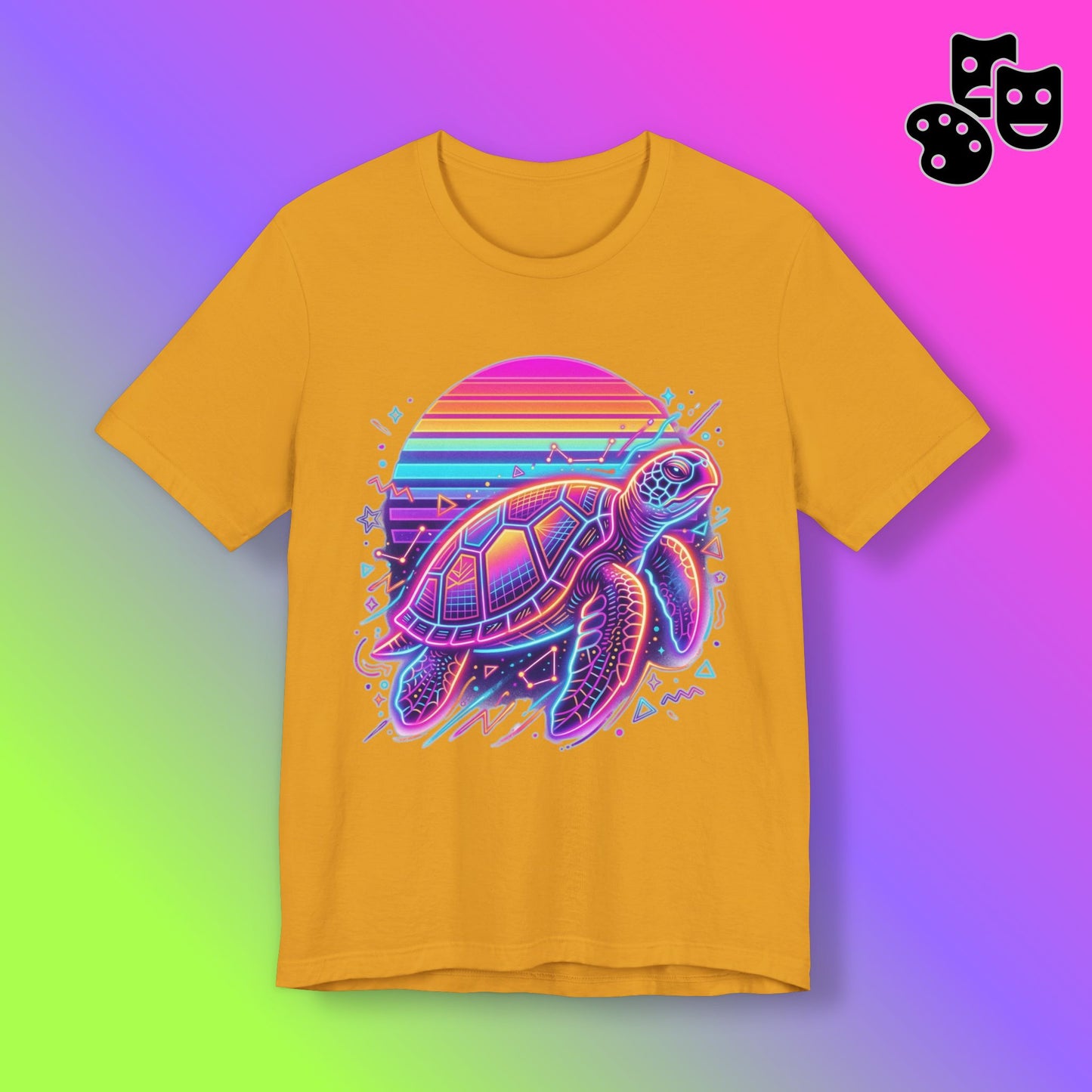 Retro Sunset Turtle