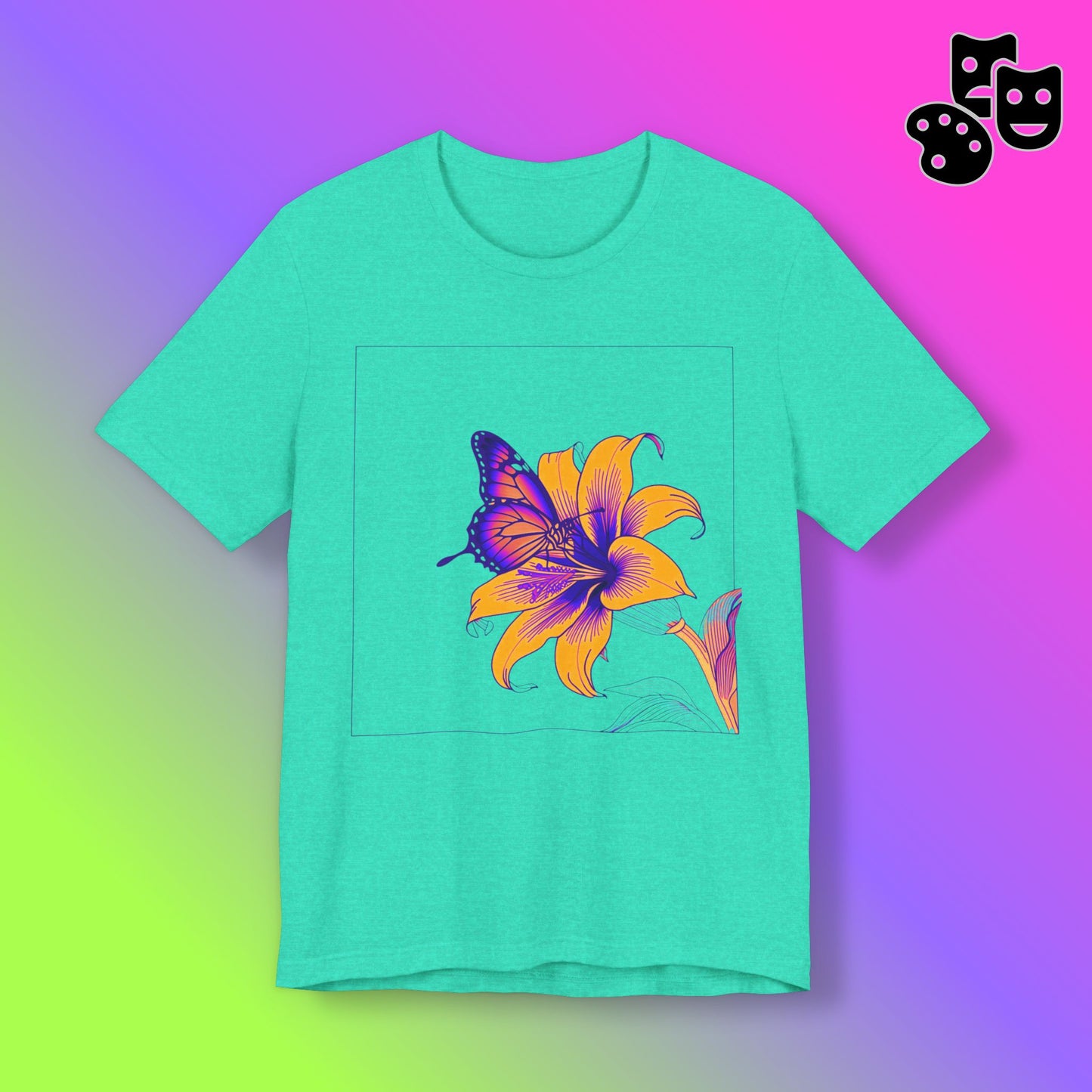 Outrun Butterfly on Lilly Print