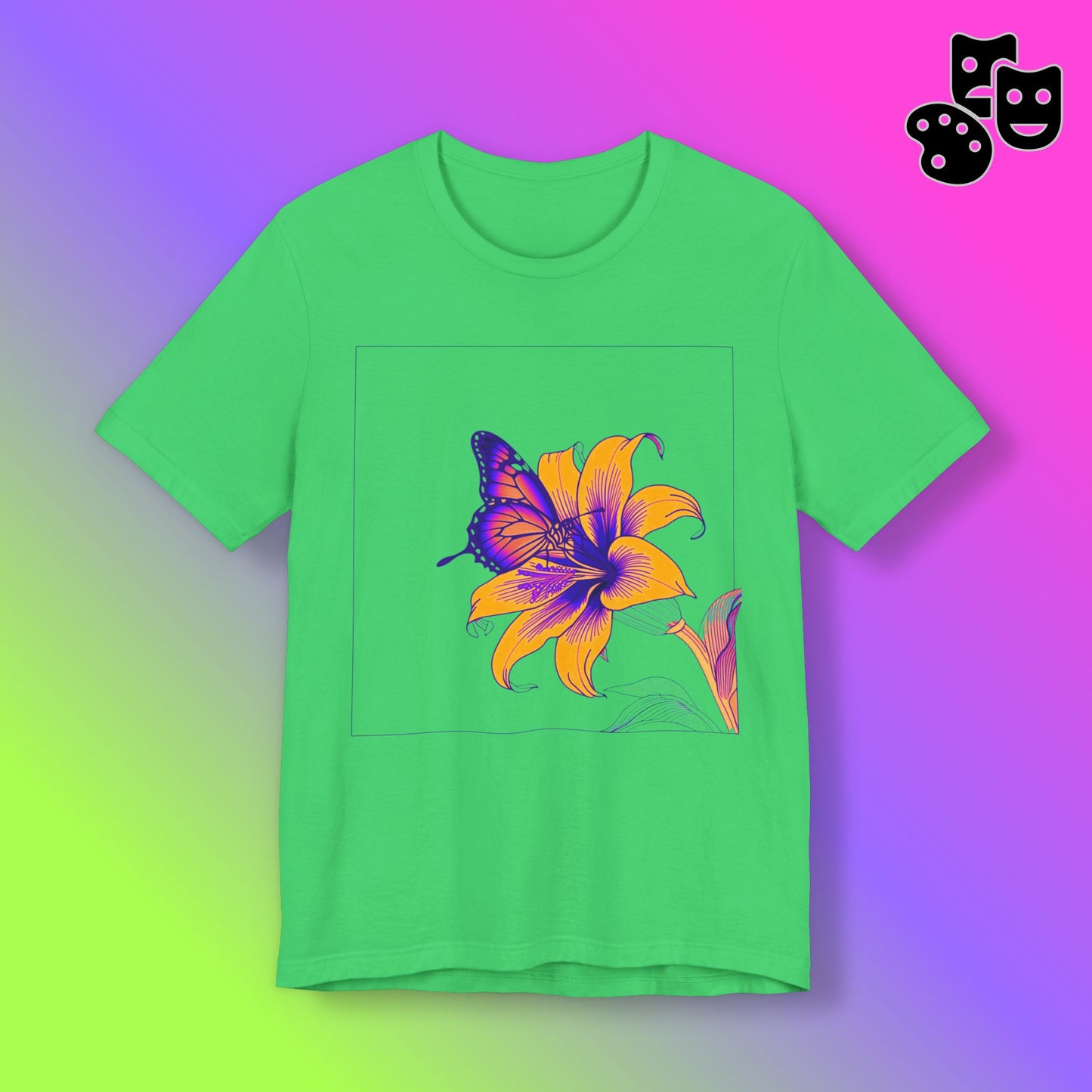 Outrun Butterfly on Lilly Print
