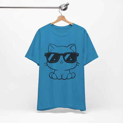 Cat Sunglasses Line Art Tee
