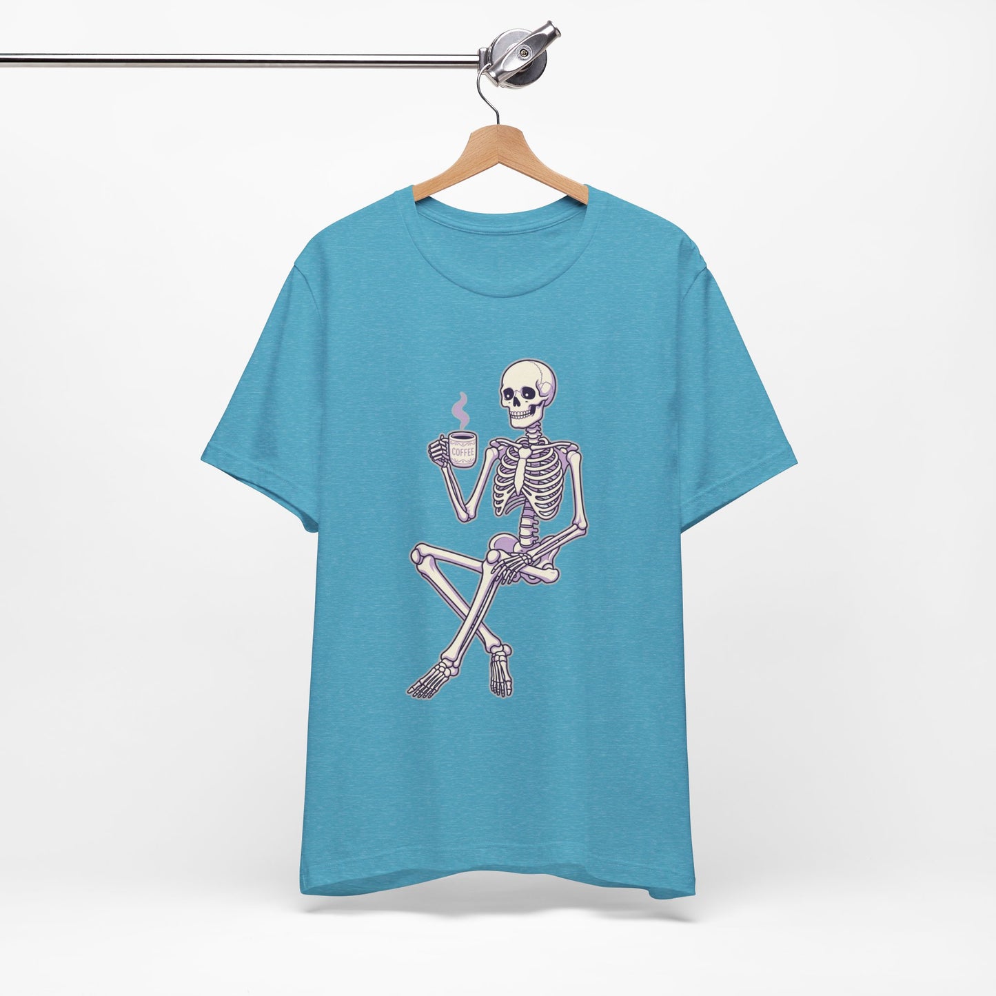 Skeleton Sips Coffee