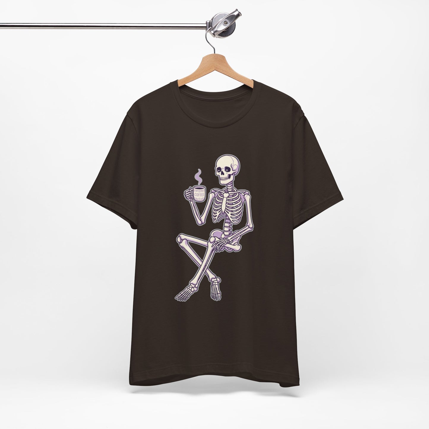 Skeleton Sips Coffee