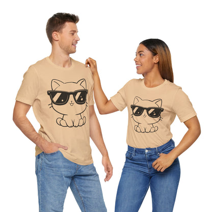 Cat Sunglasses Line Art Tee