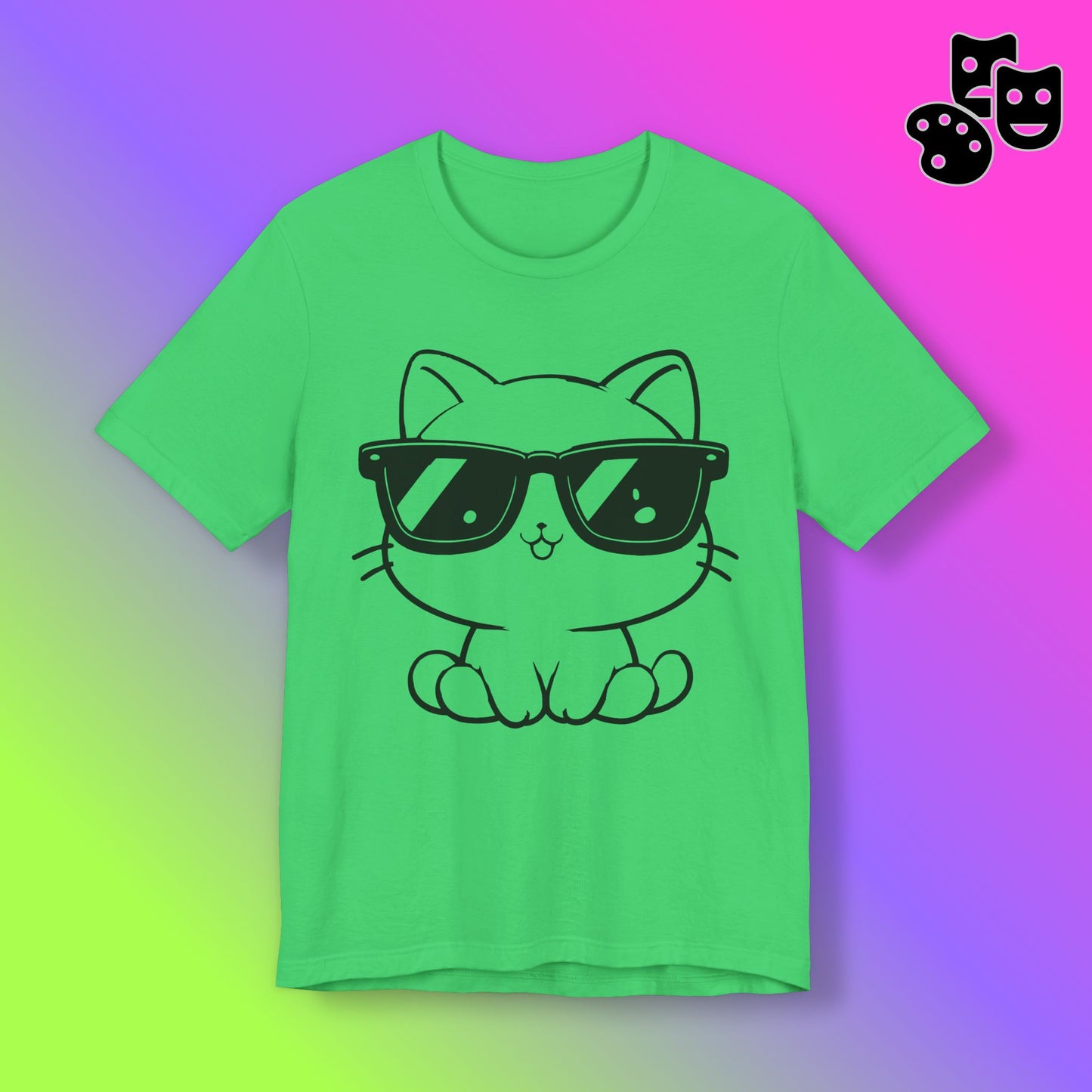 Cat Sunglasses Line Art Tee