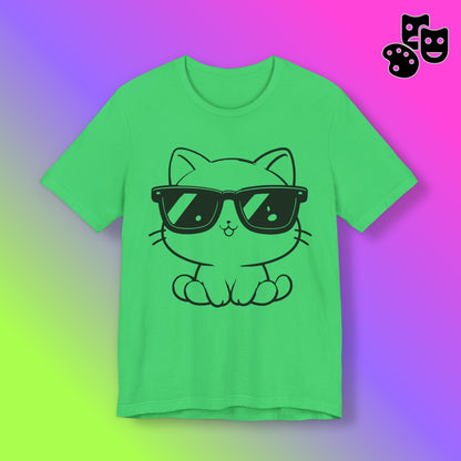 Cat Sunglasses Line Art Tee