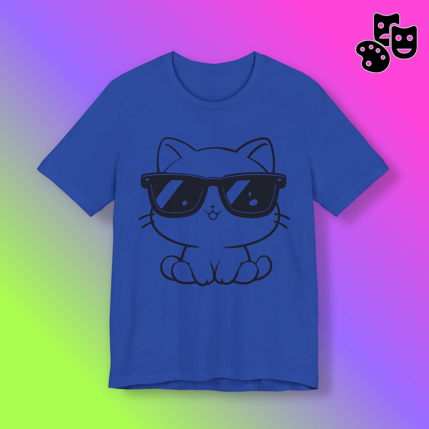 Cat Sunglasses Line Art Tee