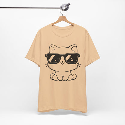 Cat Sunglasses Line Art Tee