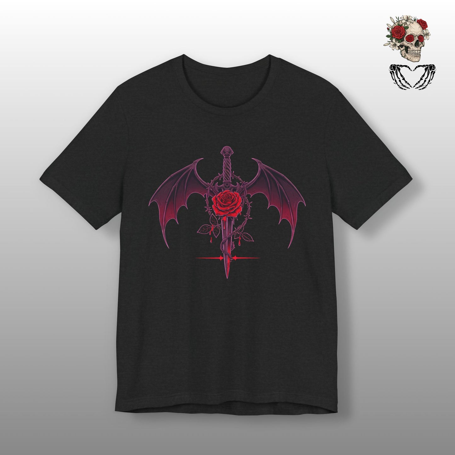 Gothic Rose and Dagger Tee
