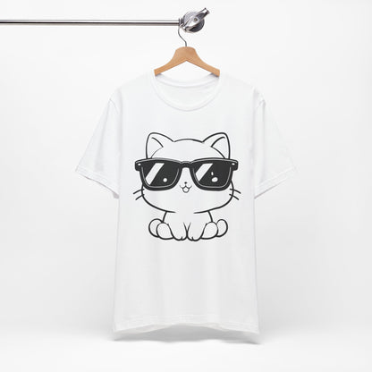 Cat Sunglasses Line Art Tee