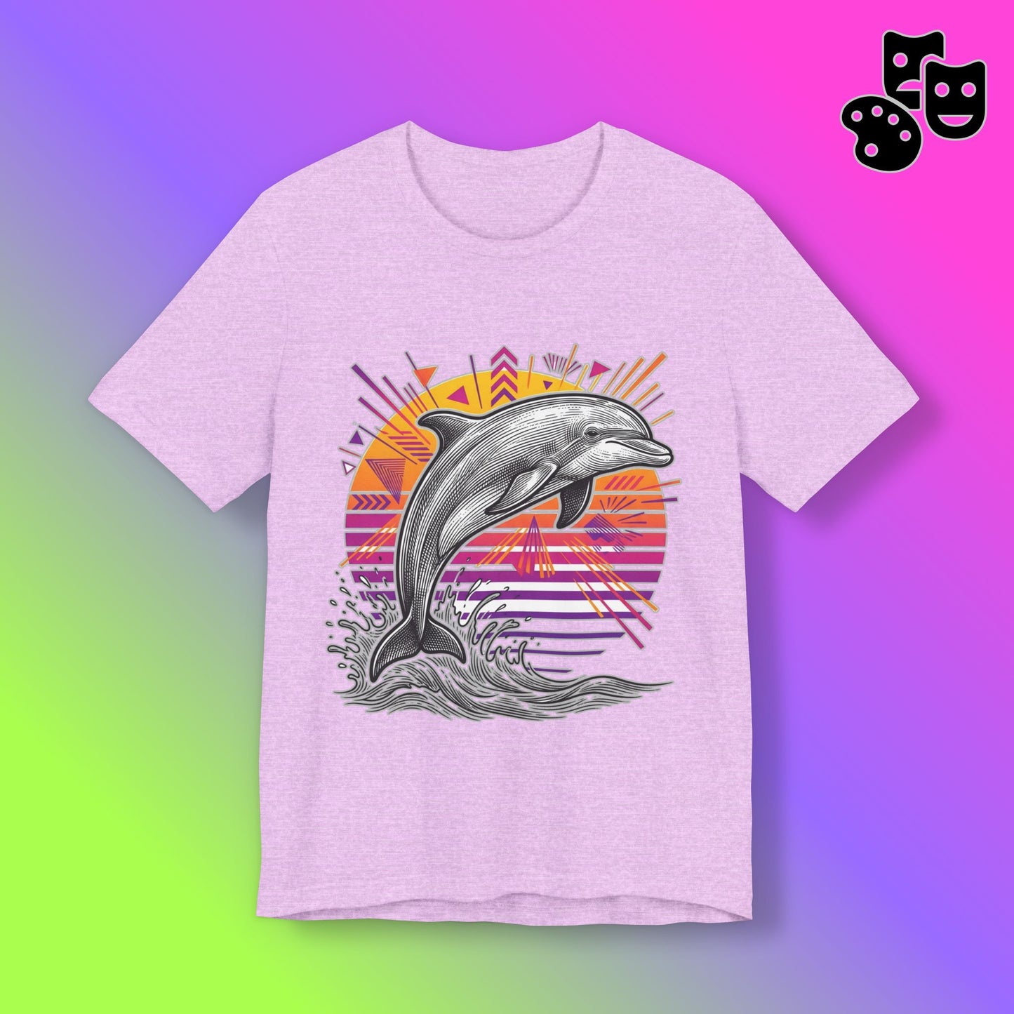 Retro Tropical Dolphin