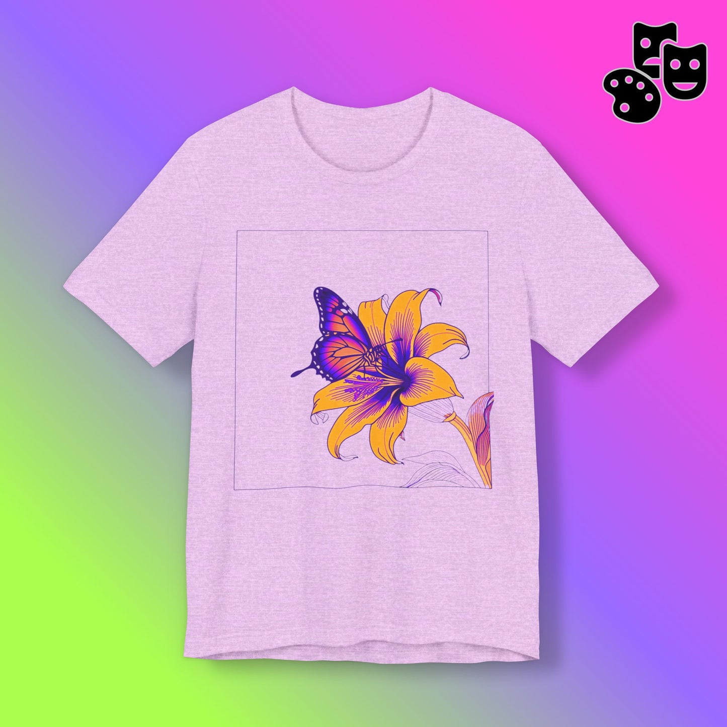 Outrun Butterfly on Lilly Print