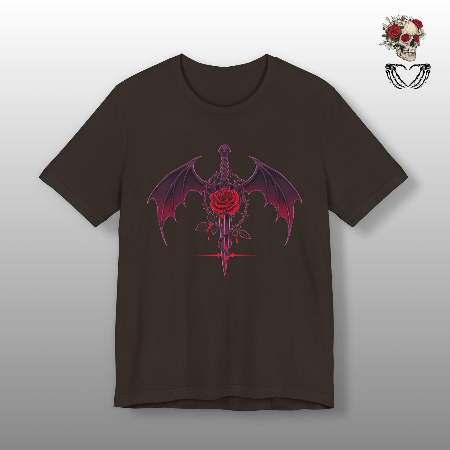 Gothic Rose and Dagger Tee