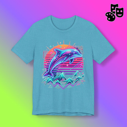 Retro Neon Dolphin