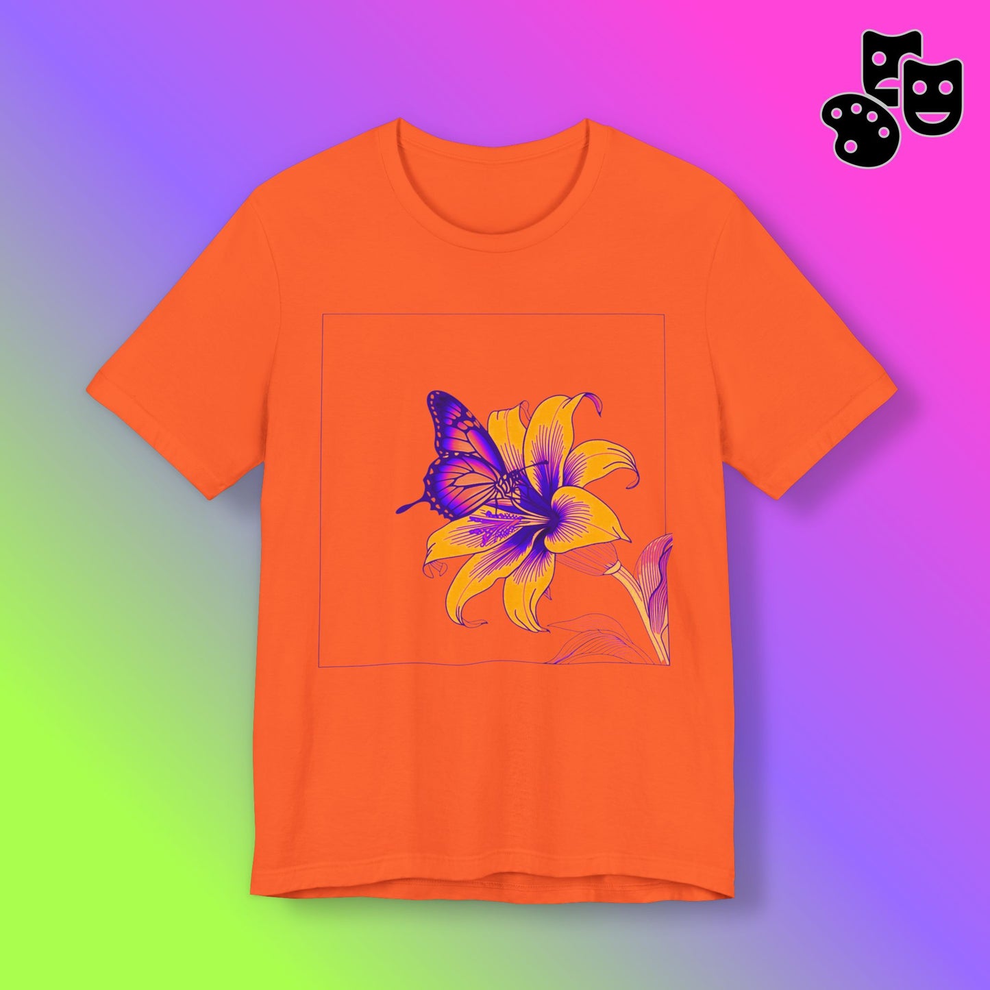 Outrun Butterfly on Lilly Print