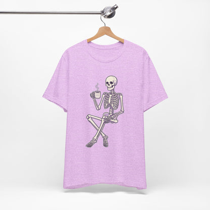 Skeleton Sips Coffee