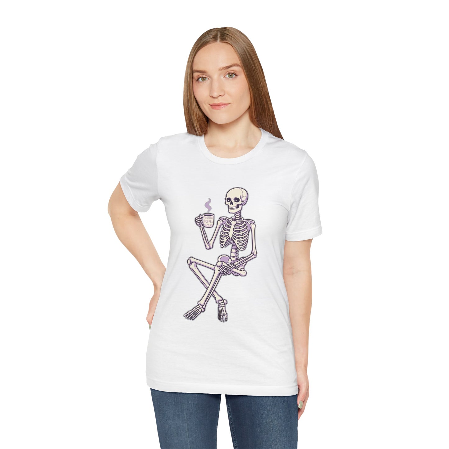 Skeleton Sips Coffee