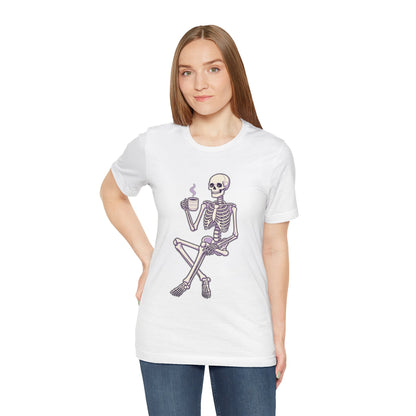 Skeleton Sips Coffee