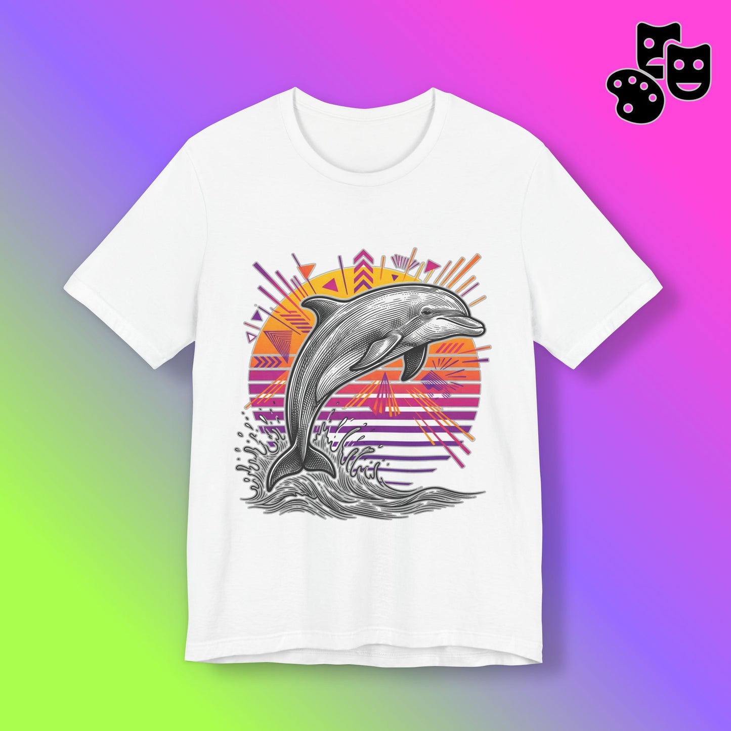 Retro Tropical Dolphin