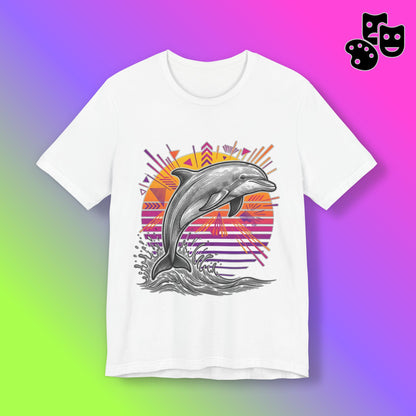 Retro Tropical Dolphin
