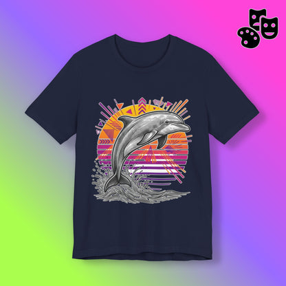 Retro Tropical Dolphin