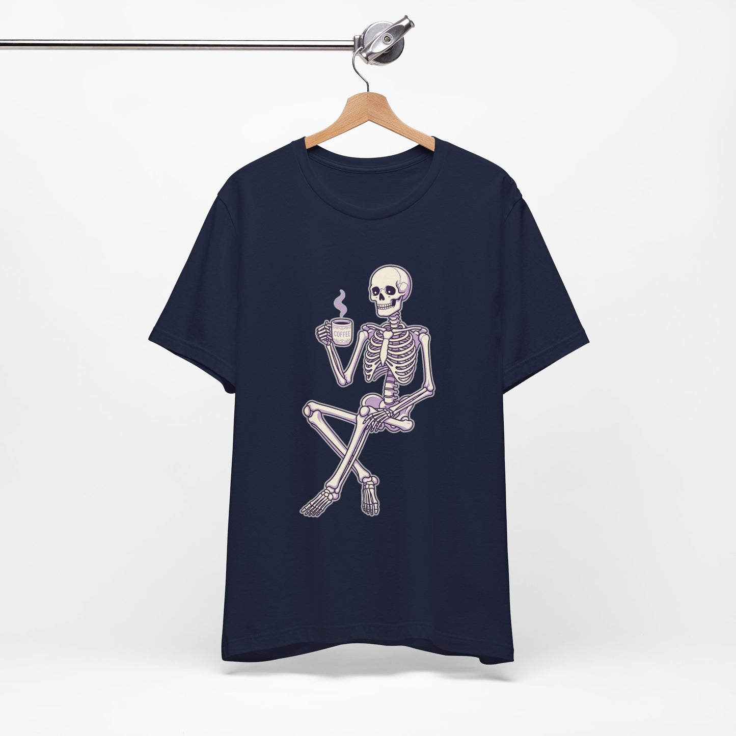 Skeleton Sips Coffee