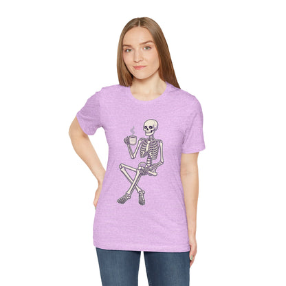 Skeleton Sips Coffee