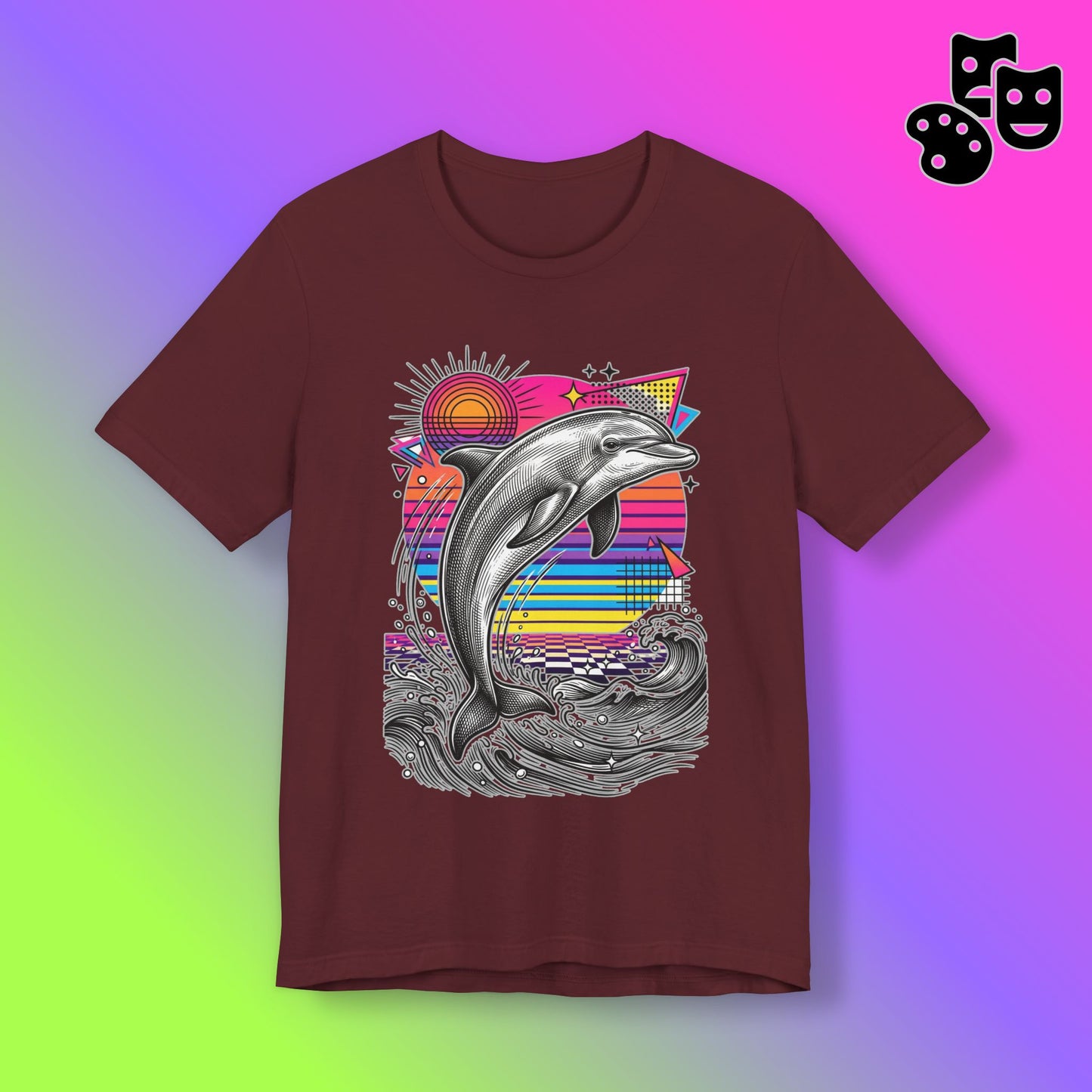 Dolphin Retro Graphic
