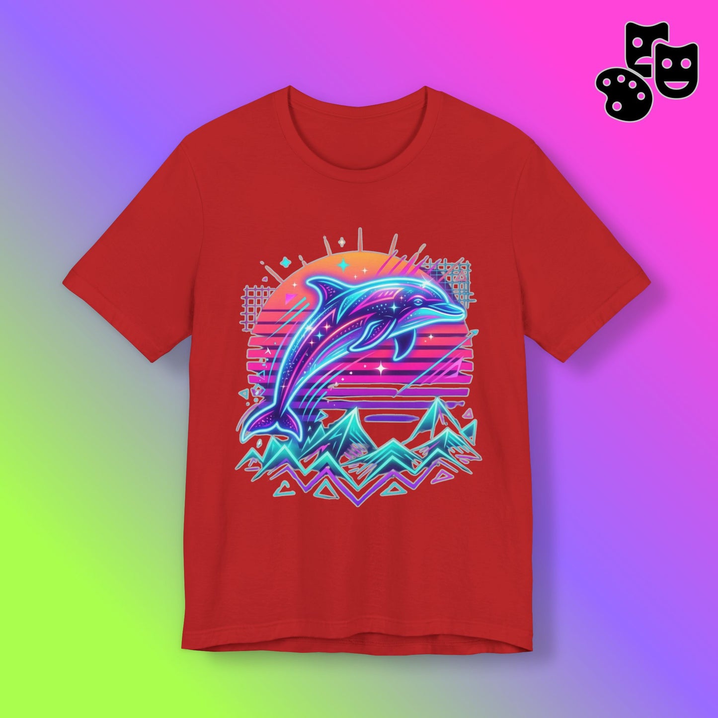 Retro Neon Dolphin