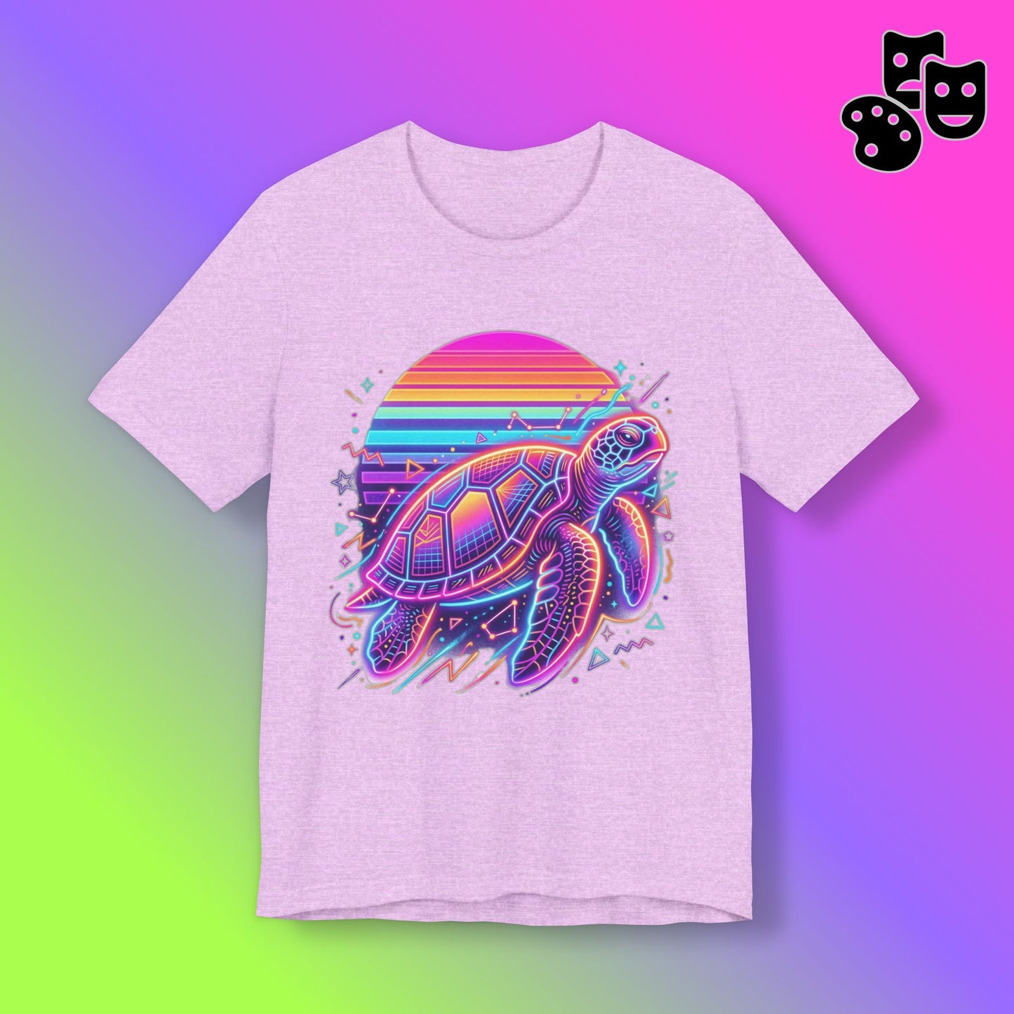Retro Sunset Turtle