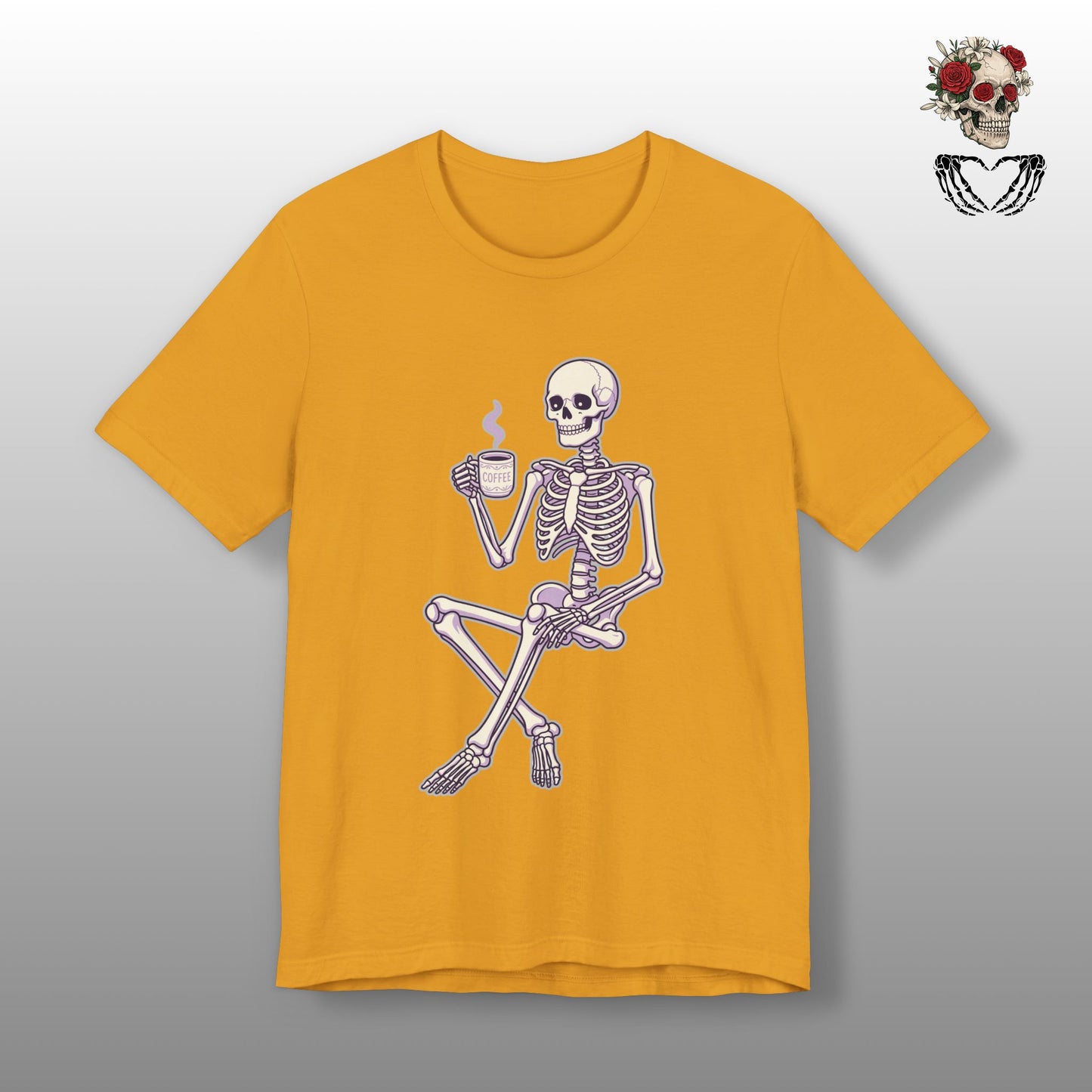 Skeleton Sips Coffee