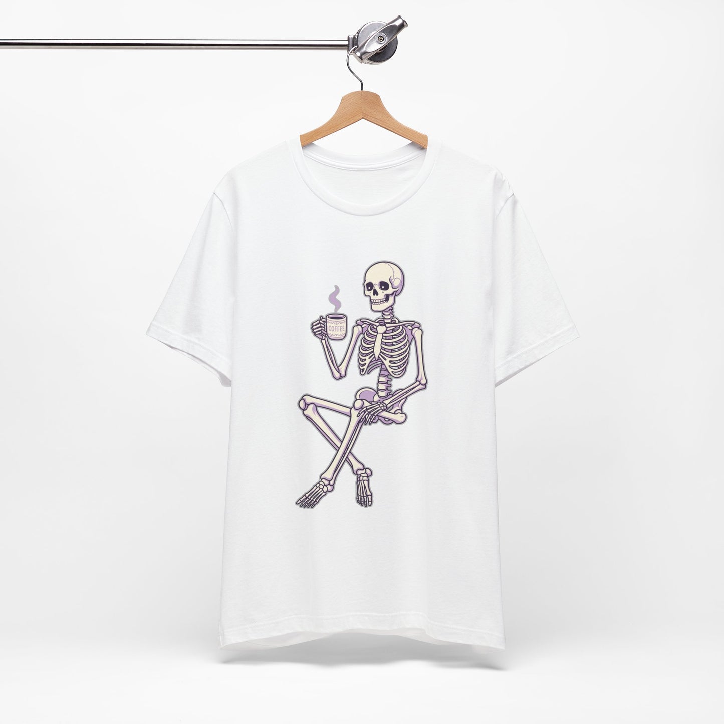 Skeleton Sips Coffee