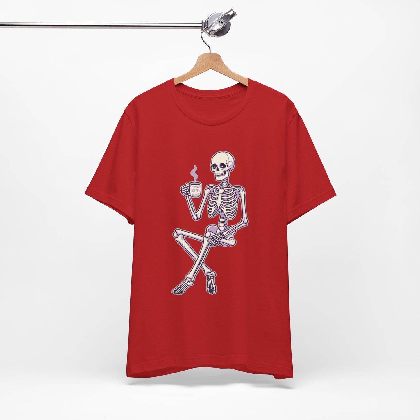 Skeleton Sips Coffee