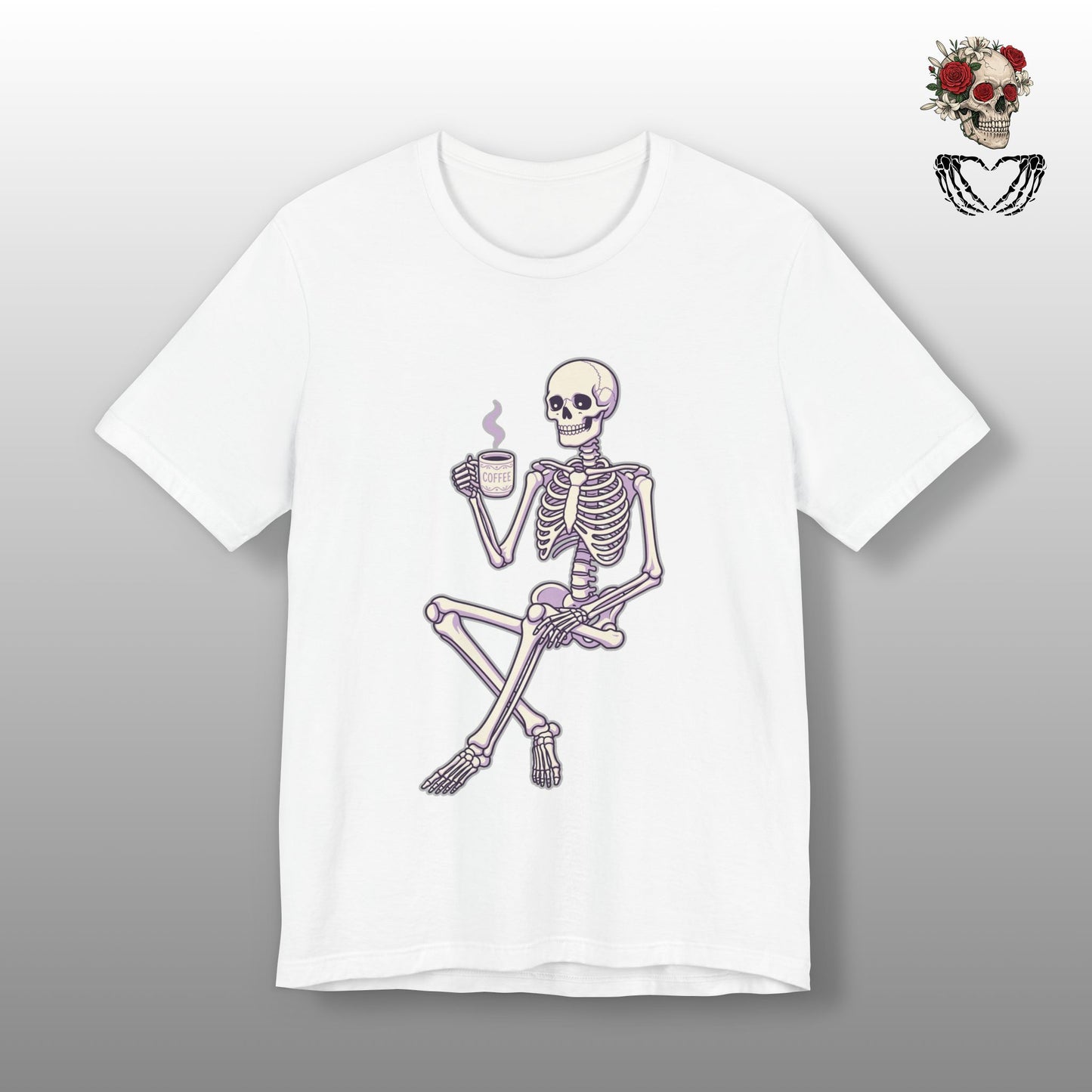 Skeleton Sips Coffee