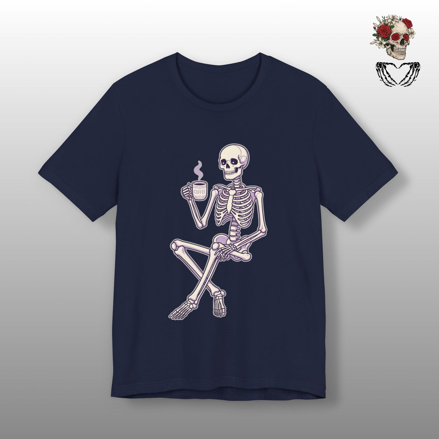 Skeleton Sips Coffee