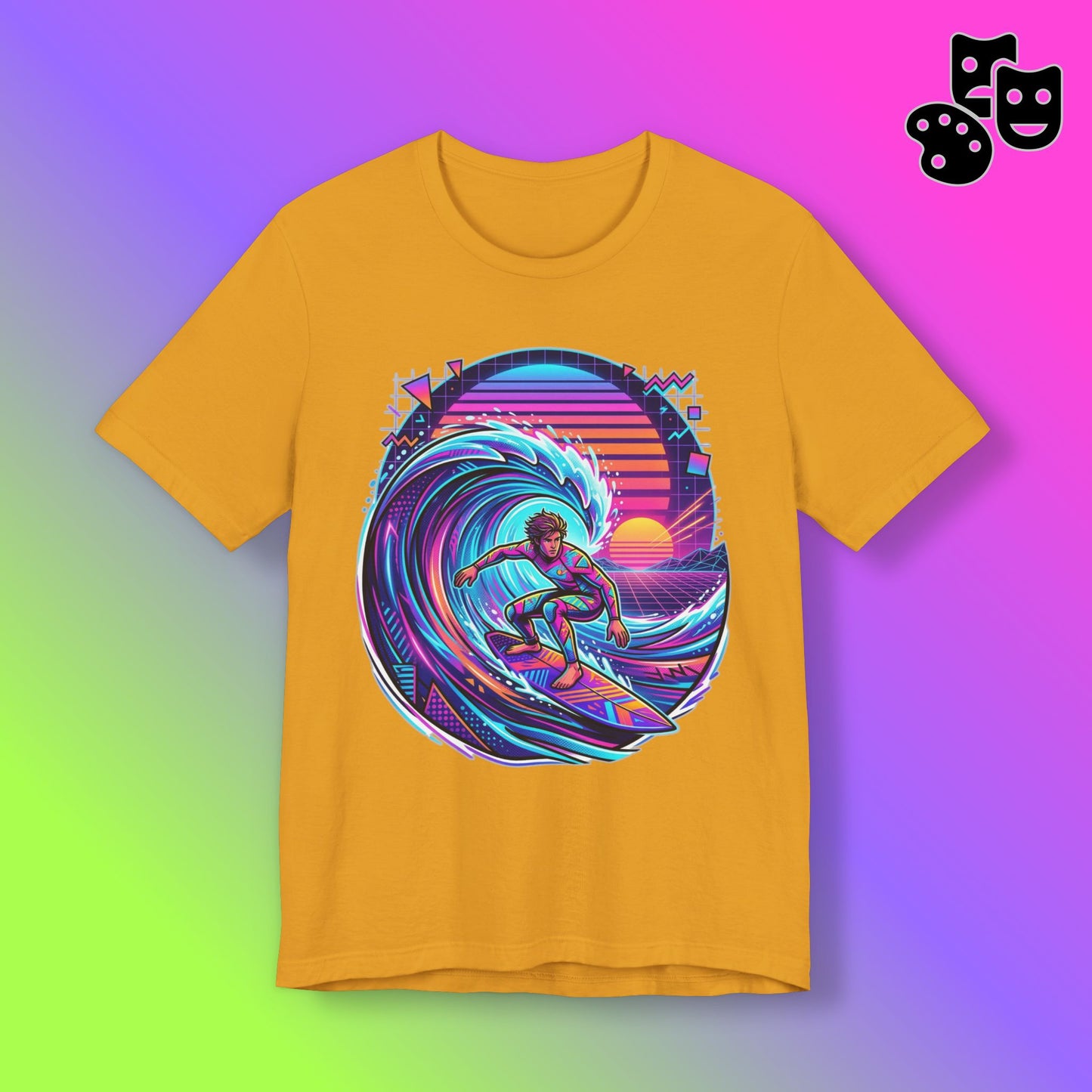 Retro Sunset Surfer