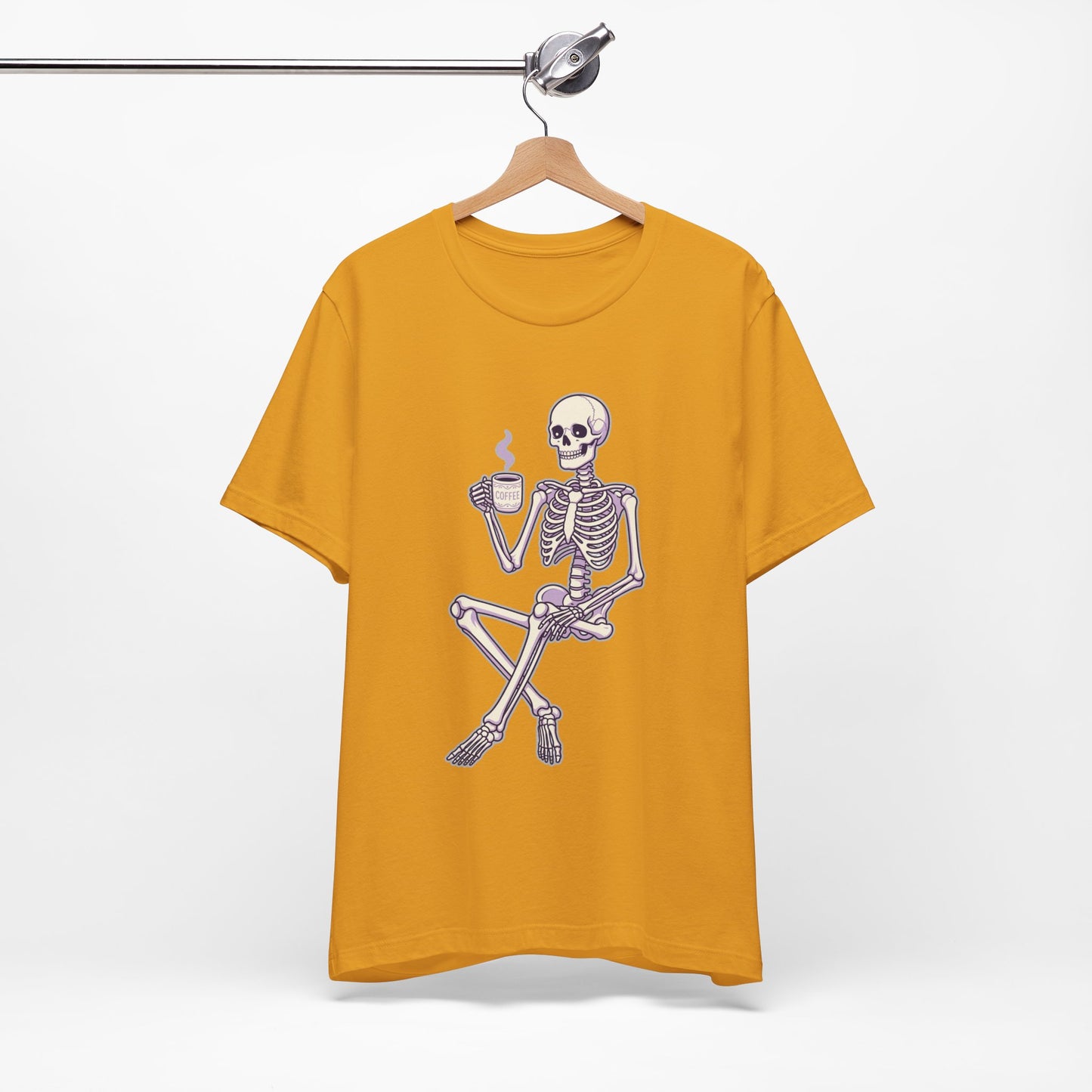 Skeleton Sips Coffee