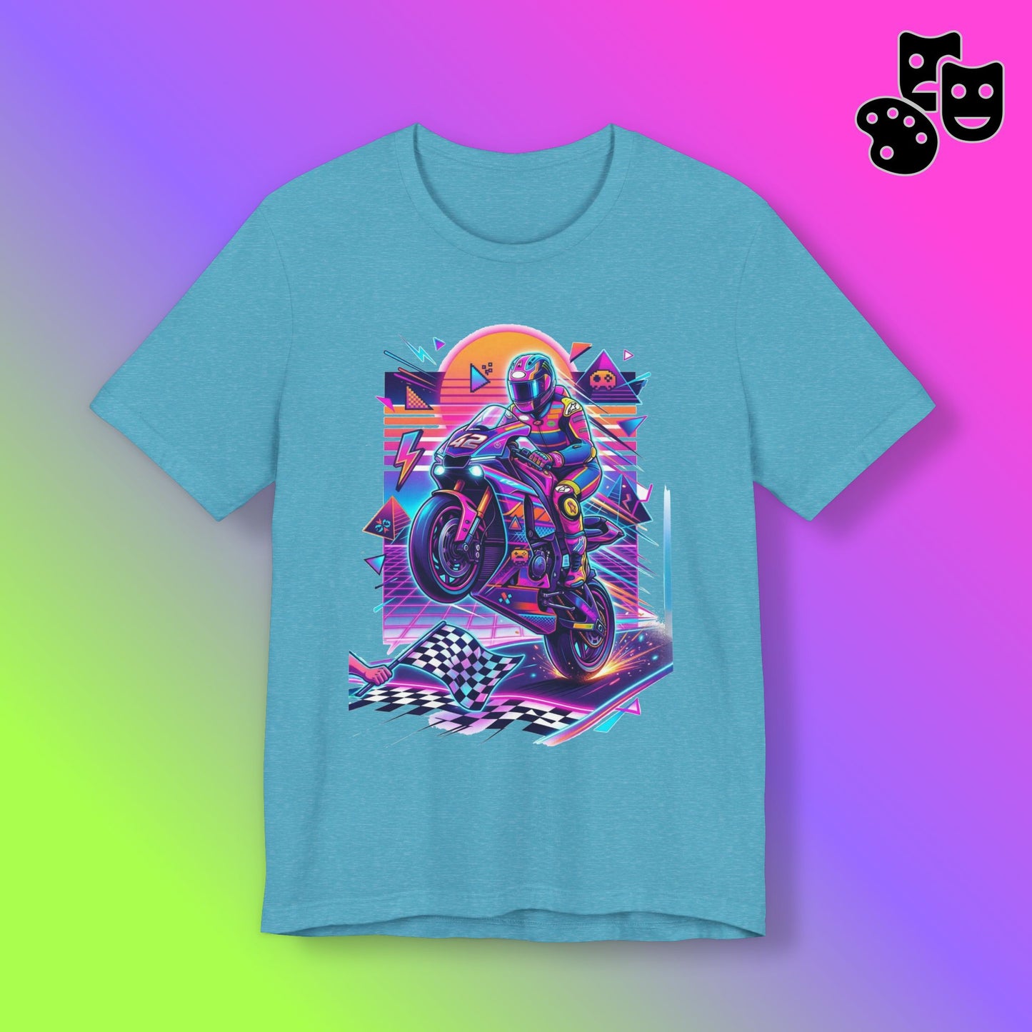 Neon Retro Biker