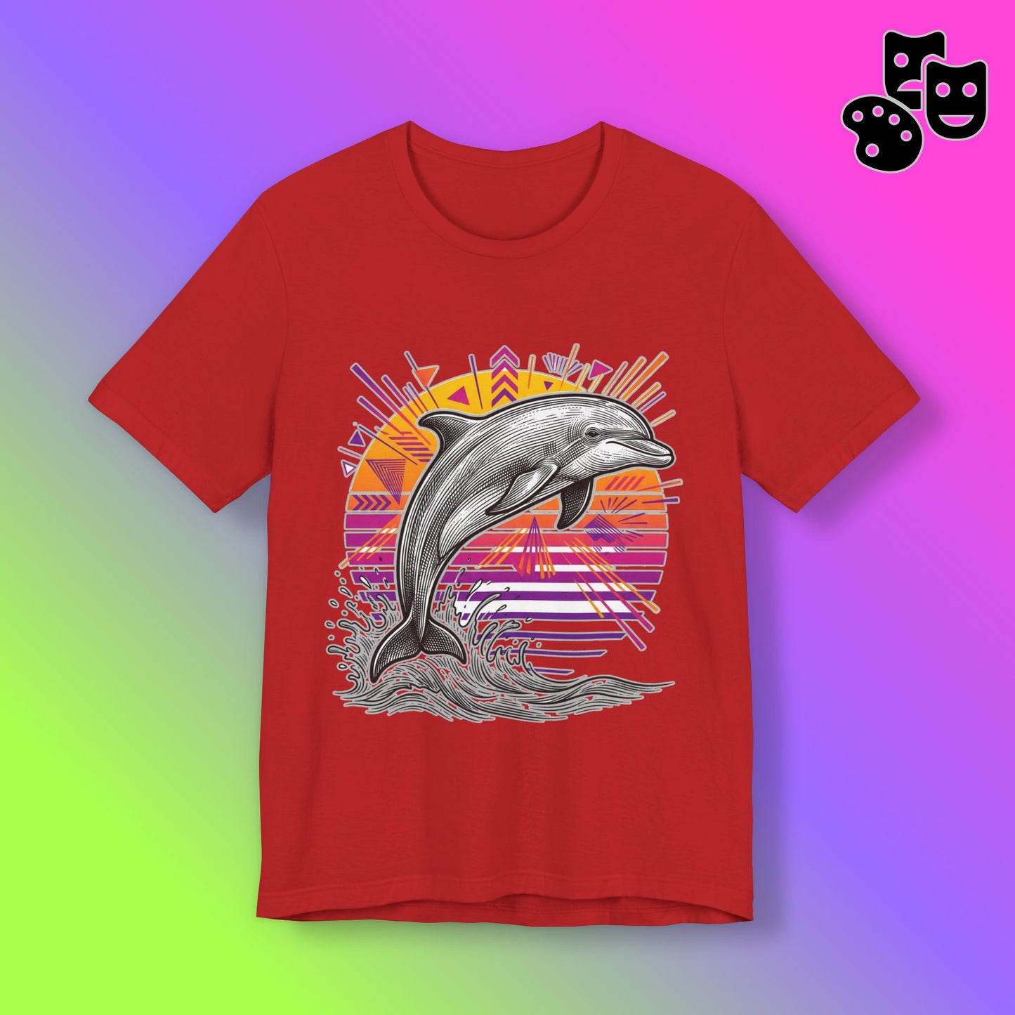 Retro Tropical Dolphin