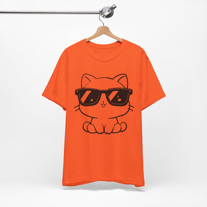 Cat Sunglasses Line Art Tee
