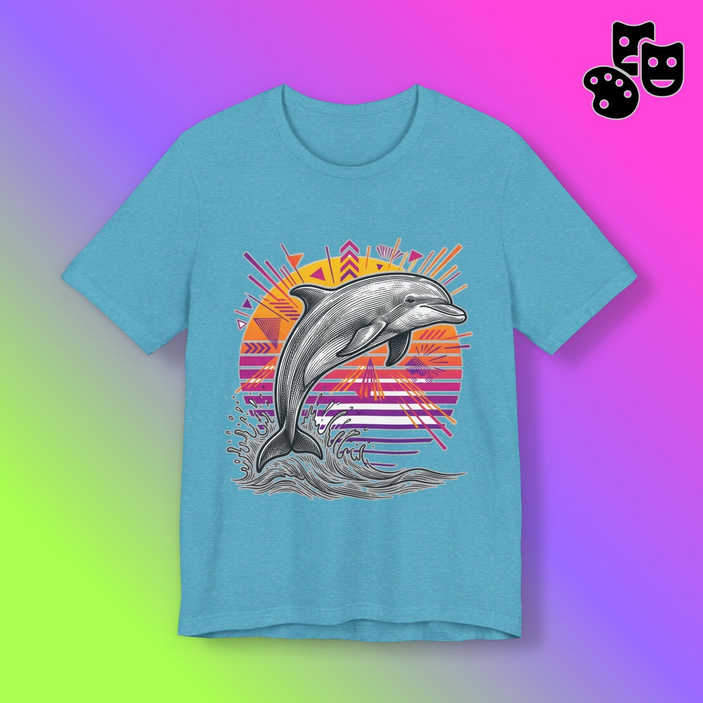 Retro Tropical Dolphin